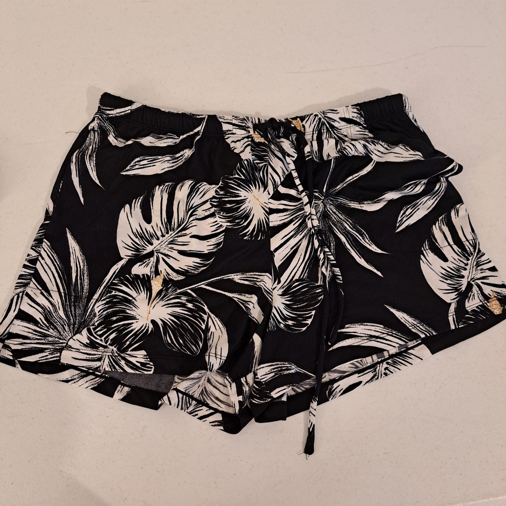 Tommy Bahama Womens 3pc Pajama Set M Black NWT Tropical Hibiscus 1846-238